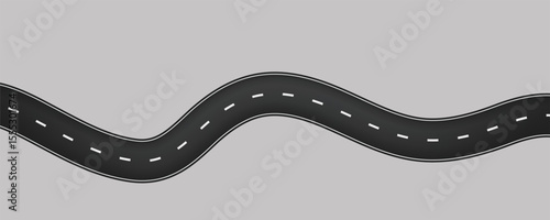 Flat roadway illustration isolated on white background.