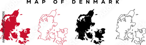 Modern Denmark Map Outline – Minimal Vector