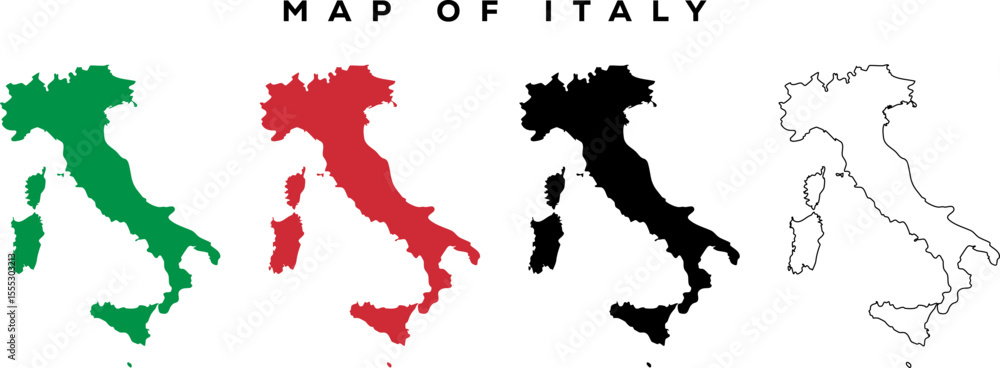 Fototapeta premium Modern Italy Map Outline – Minimal Vector
