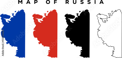 Modern Russia Map Outline – Minimal Vector