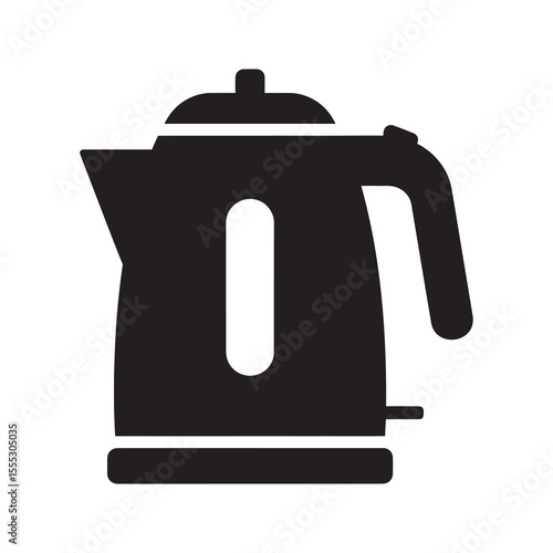 Electric kettle icon a modern kitchen appliance for boiling water quickly for tea or coffee part of household equipment for hot beverage making vector solid glyph icon