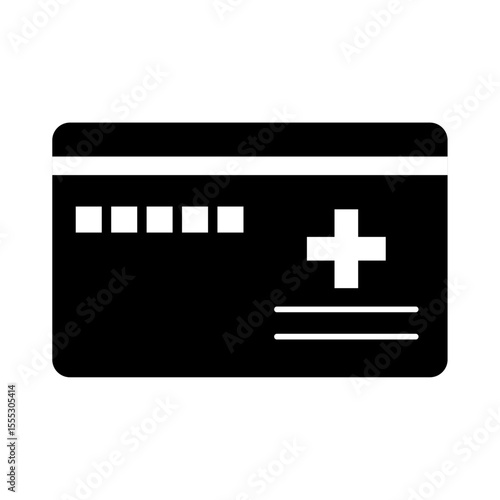 診察券のモノクロアイコンイラスト