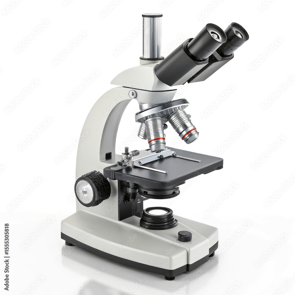microscope on white background microscope on white background