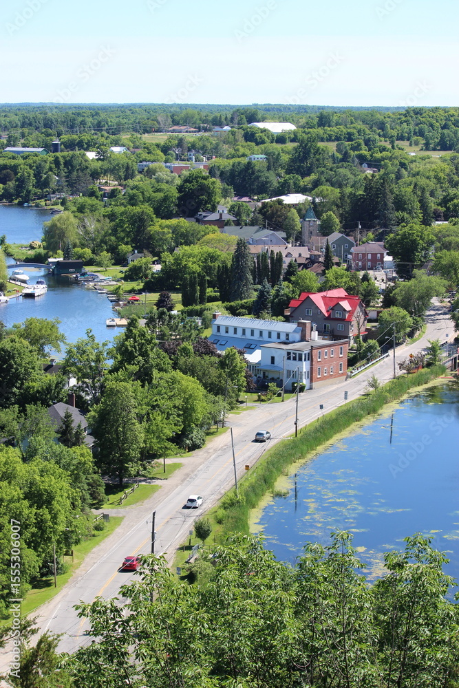 Fototapeta premium small village on the river