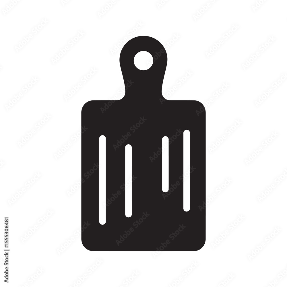 Obraz premium Cutting board icon a durable kitchen surface for chopping and slicing food a necessary utensil for food preparation and protecting countertops vector solid glyph icon