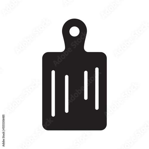 Cutting board icon a durable kitchen surface for chopping and slicing food a necessary utensil for food preparation and protecting countertops vector solid glyph icon