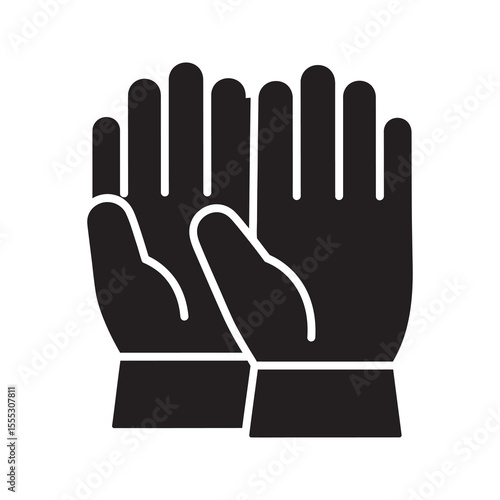 Safety gloves glyph icon for hand protection personal protective equipment and industrial work gear vector illustration graphic design vector solid glyph icon
