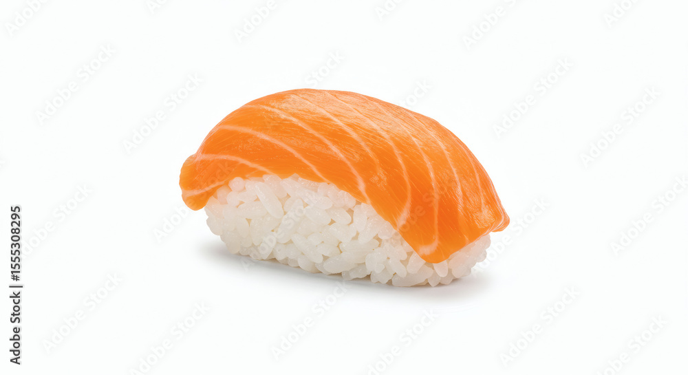 Salmon Sushi on White Background Salmon Sushi on White Background
