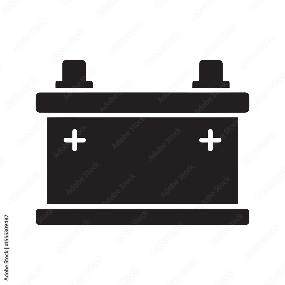 Car battery glyph icon for vehicle accumulator power supply and automotive electrical energy component vector graphic design vector solid glyph icon Car battery glyph icon for vehicle accumulator power supply and automotive electrical energy component vector graphic design vector solid glyph icon