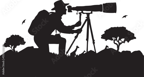 silhouette of photographer with camera