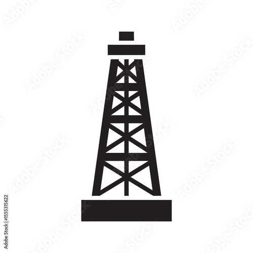 Oil derrick glyph icon for petroleum extraction industry fossil fuel exploration and gas drilling rig vector graphic design vector solid glyph icon