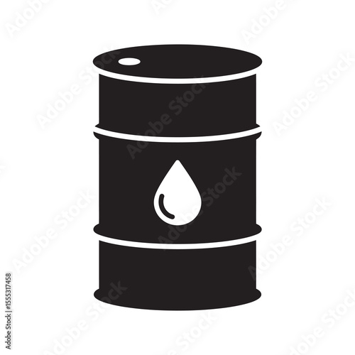 Oil barrel drum glyph icon for petroleum industry fuel storage and crude liquid container vector graphic design illustration vector solid glyph icon