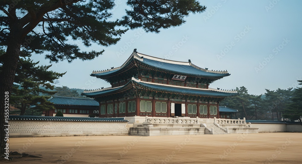 Obraz premium South Korea Constitution Day – Cheong Wa Dae Presidential Palace (Blue House) Celebrating Jeheonjeol with National Pride and Historical Significance on July 17