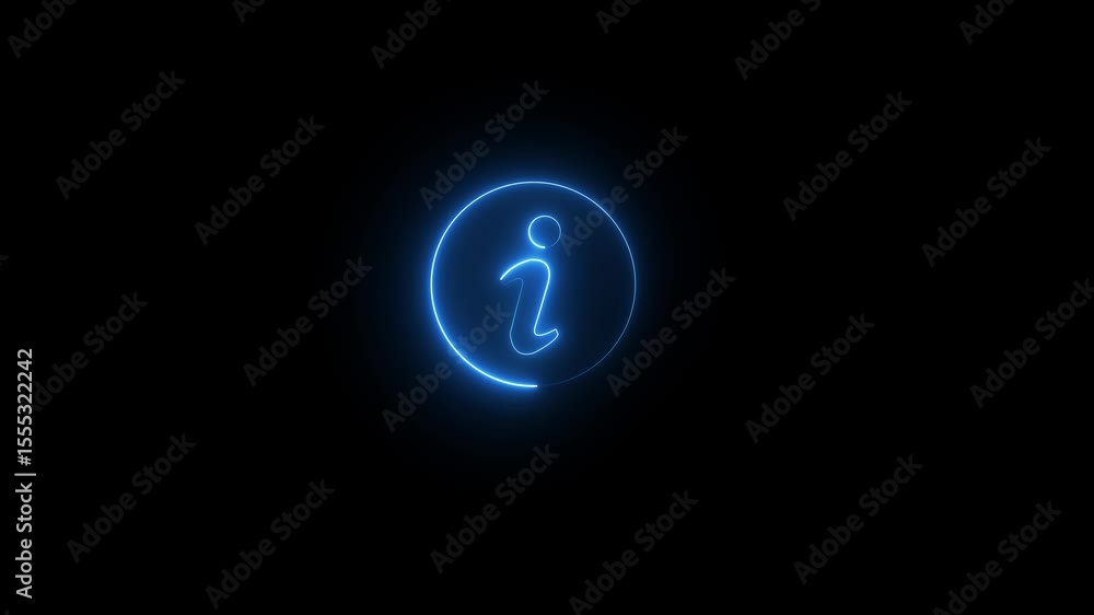 Glowing neon information icon isolated . Glowing neon information icon isolated on black background. Glowing neon information icon isolated . Glowing neon information icon isolated on black background.