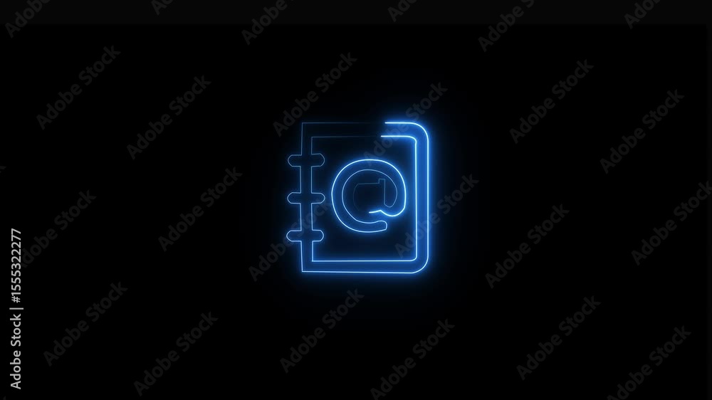 Neon bule address book icon animation .Contact book icon line animation. Contact book icon line animation. Collection of screen names. Keeping phone numbers and emails for communication. Neon bule address book icon animation .Contact book icon line animation. Contact book icon line animation. Collection of screen names. Keeping phone numbers and emails for communication.