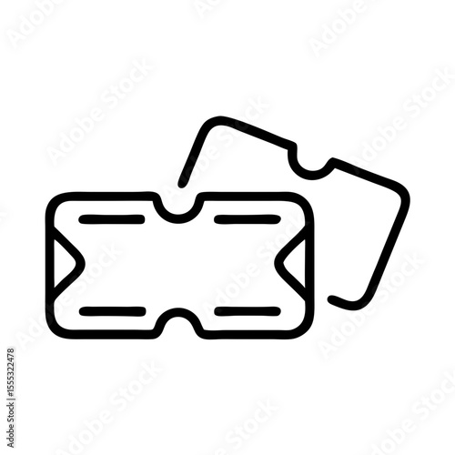 Clamshell electronics in minimalist line art style on white background  