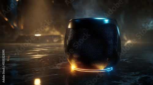 An eye-catching 3D rendering of an elegantly designed, glowing, futuristic container or object, evoking a sense of mystery and technological innovation.