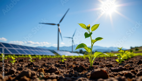 Renewable energy initiative sustainable farm photography outdoor close-up green technology