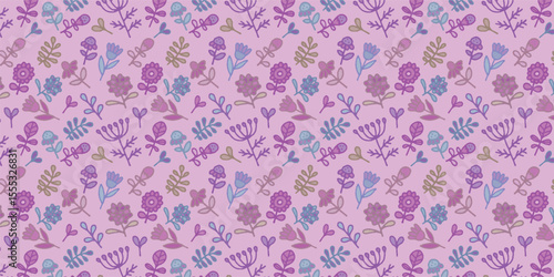 Seamless Ditsy Floral Pattern Elements – Cute Tiny Flower Vector Design.