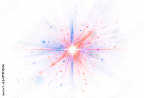 Destello de luces de colores aislado sobre fondo transparente. PNG. 