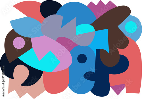 colorful abstract mural art