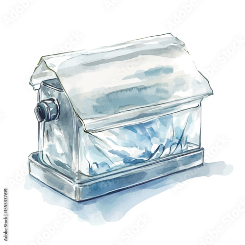 Plastic Wrap Dispenser, watercolor vector, isolated on a white background.