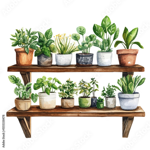 watercolor of Planting Bar, vector, isolated on a white background.