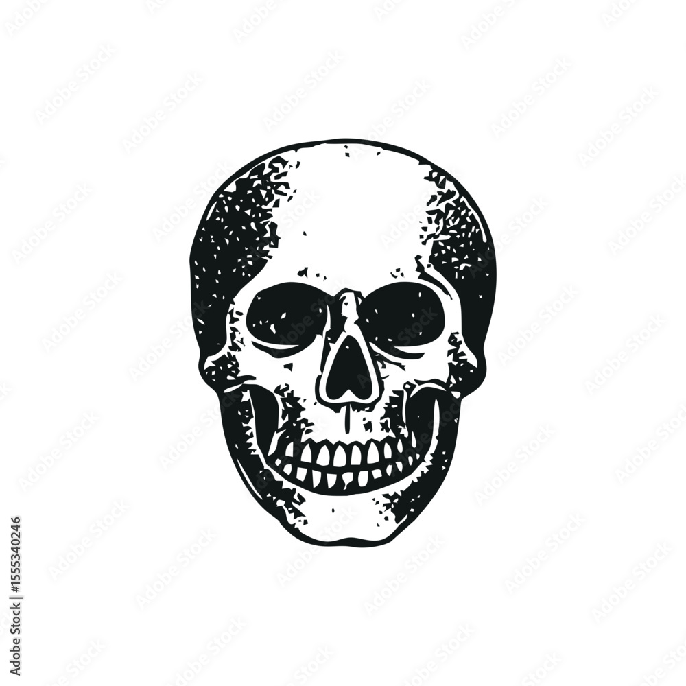 Human skull hand drawn in grunge tattoo style – black ink horror sketch for Halloween graphics, alternative branding, death metal posters, or gothic themed digital art in transparent SVG format Human skull hand drawn in grunge tattoo style – black ink horror sketch for Halloween graphics, alternative branding, death metal posters, or gothic themed digital art in transparent SVG format