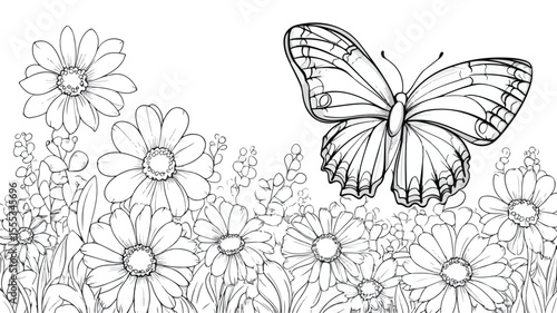 Joyful Kindergarten Coloring Page with Animals and Nature Elements