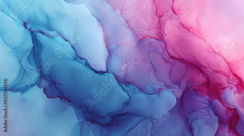 This abstract background features swirling blue and pink ink tones, perfect for creative or artistic designs.