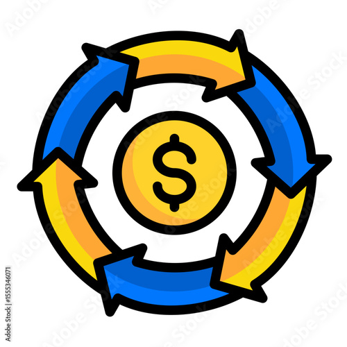 Circular Economy  Icon Element For Design	