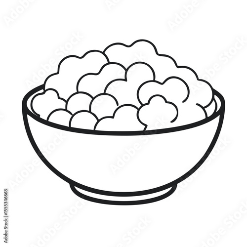 Rendered Bowl of Popcorn Snack With a Minimalist Design and Clean Lines