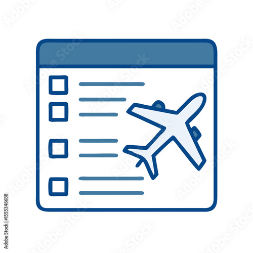 Flight Arrival Board Icon Showing Details for Travelers at an Airport