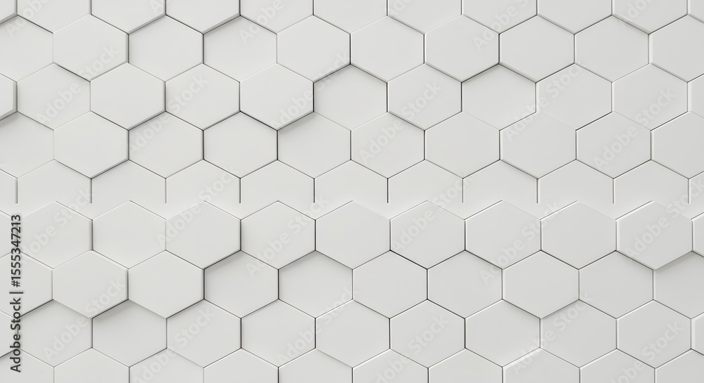 Naklejka premium Abstract geometric pattern of interlocking white hexagons.
