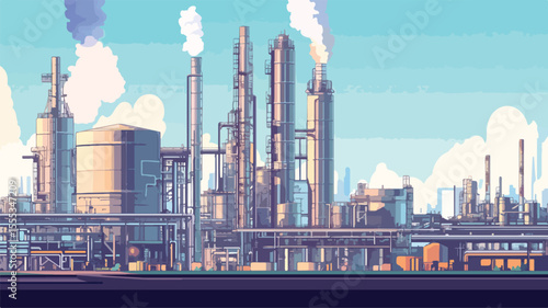 Modern Chemical Factory Complex Building - Industrial Plant Exterior