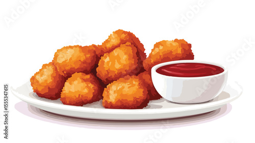 Crispy Chicken Nuggets Strips Batter Bread Stock Photo