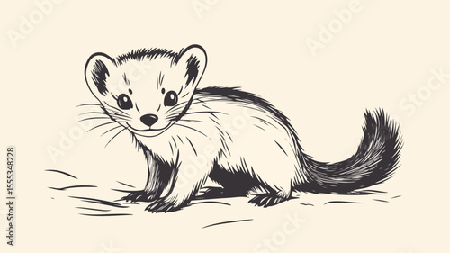 Cute Woodland Animal Funny Fluffy Pet Outline