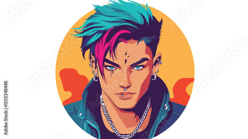 Modern Trendy Cool Asian Young Man Face Fashion