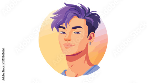 Stylish Asian Man Portrait with Modern and Trendy Look