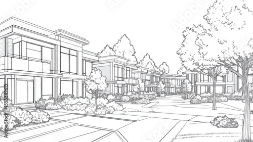 Wallpaper Mural Modern Townhouse in City: Suburban Building with Urban Style Architecture Torontodigital.ca