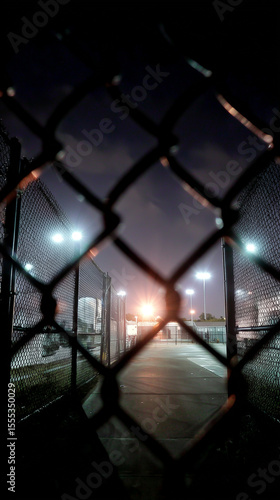 Urban Fence at Night