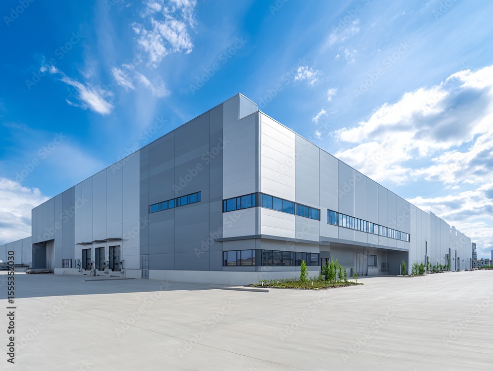 Obraz premium Modern Industrial Warehouse Exterior