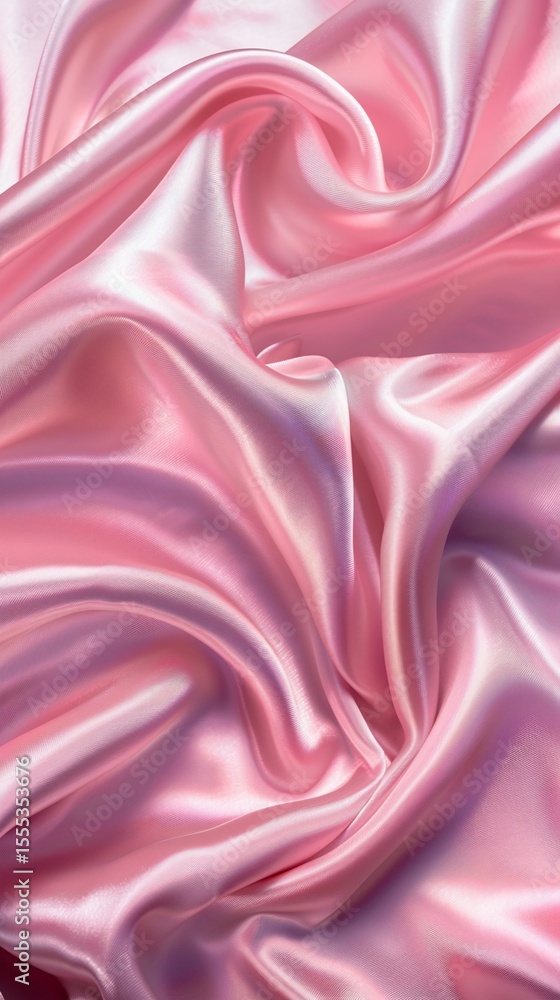 Fototapeta premium Pink Satin Fabric Drape