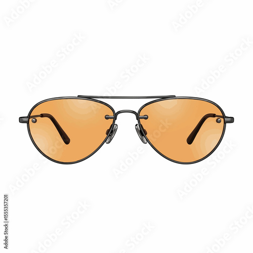 Rimless Gunmetal Aviator with Amber Lenses Sunglasses