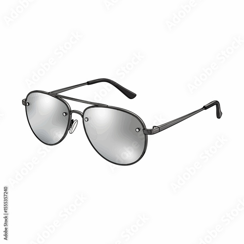 Rimless Gunmetal Aviator with Silver Mirror Lenses Sunglasses