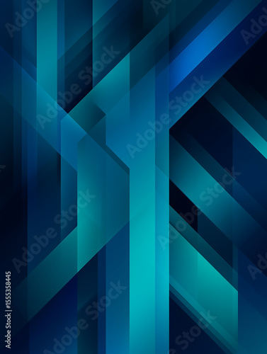 Abstract blue shapes creating dynamic composition