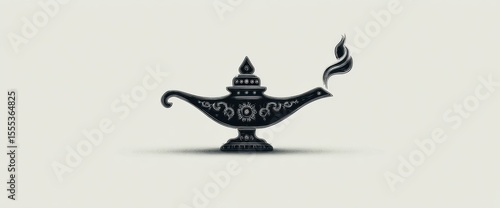 Illustration Of A Lamp With A Silhouette Figure