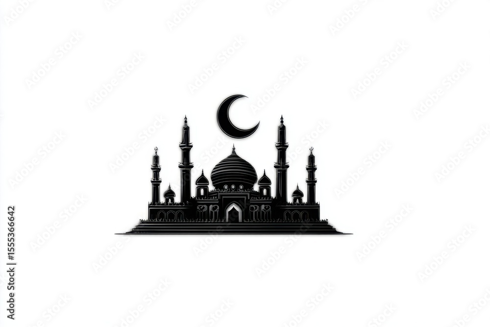 Fototapeta premium Religious Building Silhouette Under Moonlight