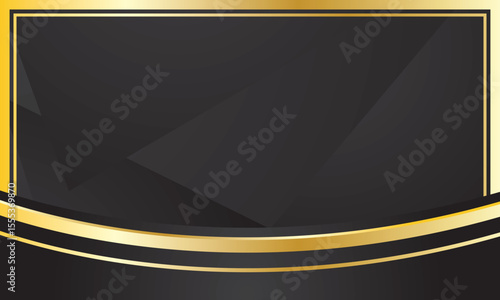Black gold gradient abstract curve border for certificate
