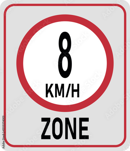 Speed ​​limit zone 8 km/h. Vector illustration